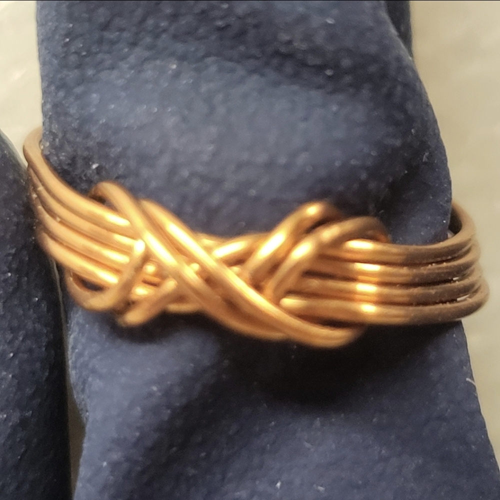 Handcrafted Copper Wire Wrapped Infinity Bow Ring